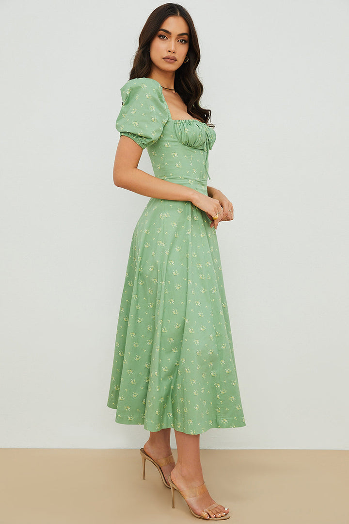 Aviana - Robe à Manches Bouffantes Bloom