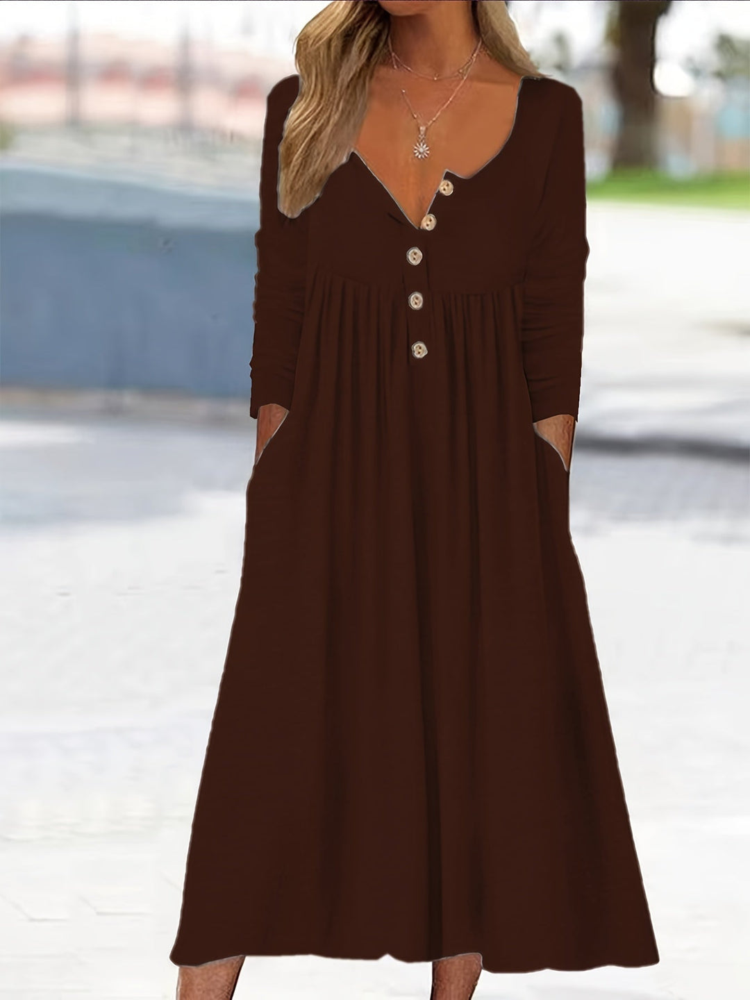 ZARA | ROBE MIDI À BOUTONS SUR LE DEVANT