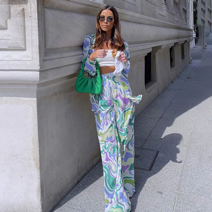 Zyra - Ensemble Imprimé Tourbillon Audacieux