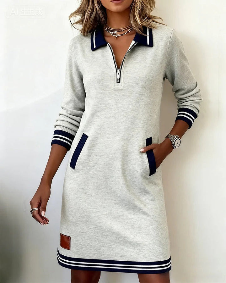 Sylvie | Robe en Coton Chic à Manches Longues