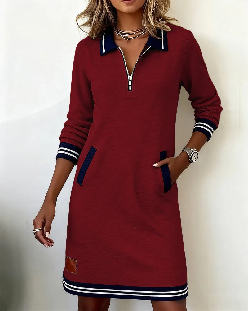 Sylvie | Robe en Coton Chic à Manches Longues